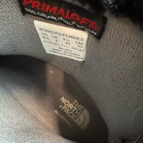 The North Face Primaloft Bella Alta Black Ankle Boots with Fur Trim - Picture 7 of 7